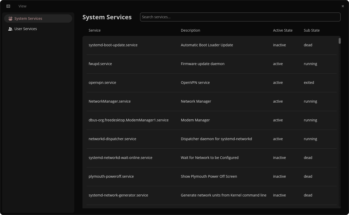 CTL Dash Services List